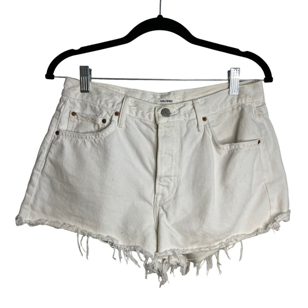 GRLFRND Karlie Take Me With You White Denim Shorts